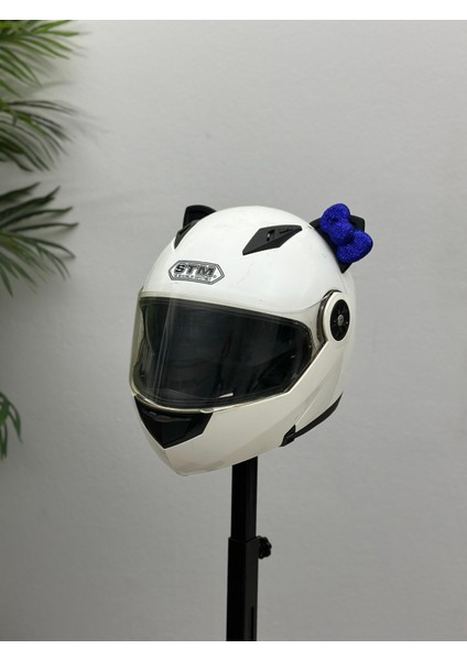 Motor & Motosiklet Koyu Mavi Fiyonklu Siyah Kedi Kulak Kask Dış Aksesuarı fiyatları