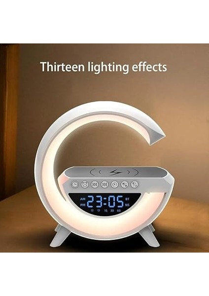 Kablosuz Şarj Istasyonu Speaker Özellikli LED Işıklı Fm Radyolu Harika Bluetooth Speaker iPhone Uyumlu ve Samsung Uyumlu Telefon Şarj Standı Bataryalı 22.5cm x 22.5cm B3401 (BT3401) fırsatları