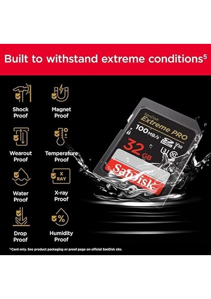 32GB Extreme Pro Rescuepro Deluxe Sdhc+Kart, 100MB/S'YE Kadar, Uhs-I, Sınıf 10, U3, V30 indirimleri