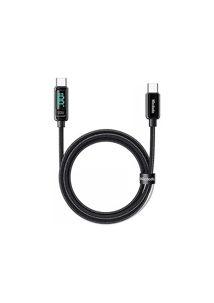 CA-8820 Type-C To Type-C 100W Pd Dijital Ekranli Data-Şarj Kablosu 5A 1.2m, Siyah fiyatları