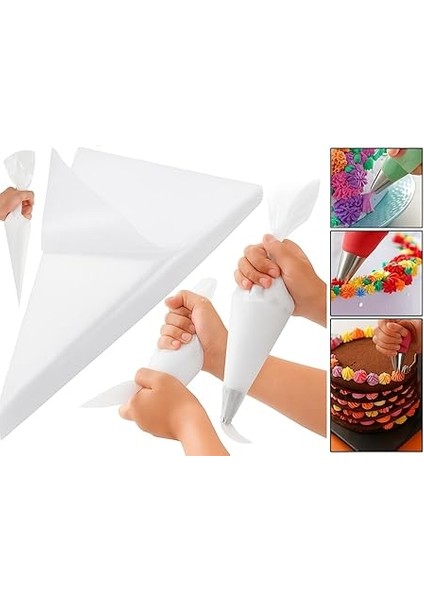 50 Adet Tek Kullanımlık Krema Sıkma Torbası - Profesyonel Pasta ve Tatlı Süsleme Için Dayanıklı Glazür Torbaları indirimleri