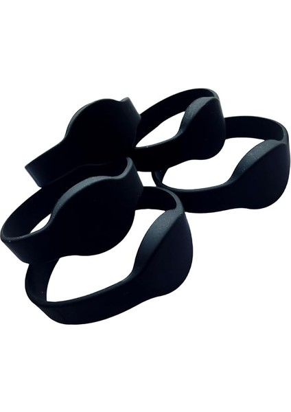 Mıfare Classic 1k Rfıd Bileklik 13.56 Mhz ISO14443 A Silikon Yetişkin Boyut Siyah (5 Adet)