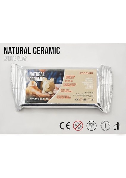 Seramik Kil Hamuru, Beyaz 250 gr Fırınlamaya Gerek Olmayan Güzel Sanatlar Figür Heykel Modelleme Oyun ve Montessori Sınıfları Için Toksik Olmayan Doğal Kil indirimleri