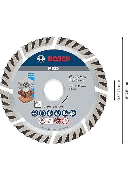 Professional Accessories Elmas Kesme ve Delme Aksesuarları, Disk, Gri, 1 Adet, 12,5 cm modelleri