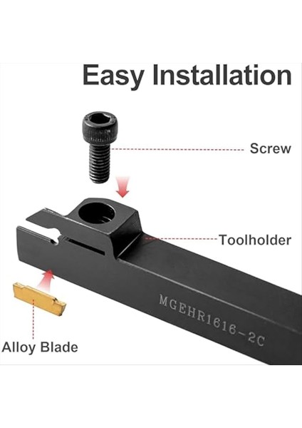 Torna Kesme Aletleri Seti - 3pcs 5/8 Inç Kanal Tutucu Tutucu 10 Pcs ile Indekslenebilir Karbür Ekleri MGMN200 (Yurt Dışından) fırsatları