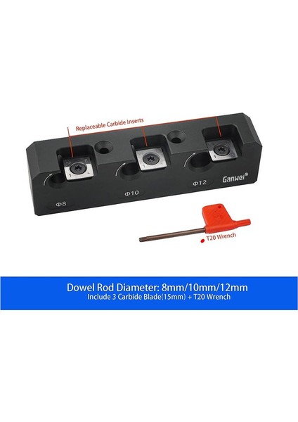 Torna Için Ganwei Karbür Dönüş Araçları 8mm 10MM 12MM Ahşap Işleme Doweling Maker 3 Karbür Bıçaklı Ahşap Dübel Çubukları (Yurt Dışından) indirimleri