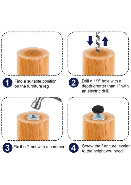 96 Pcs M6 Iplik Ayarlanabilir Mobilya Tesviyeleri Sandalye Ayakları Ayarlanabilir Mobilya Ayakları Ayakları Bacak Seviyeleri (Yurt Dışından) fiyatları