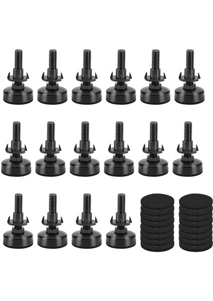 16PCS Ayarlanabilir Mobilya Tesviye Ayakları Dolaplar Için Ayarlanabilir Bacak Düzerleri Kanepe Masa Sandalyeleri Yükseltici 3/8 Inç-Thread (Yurt Dışından)
