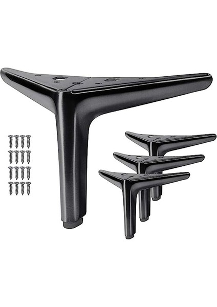Dolap Metal Ayaklar Modern Mobilya Ayakları Kabine Kanepe Masa Sandalyesi Yatak Dresser Dolap Yükselticisi Değiştirme (Siyah) (Yurt Dışından)