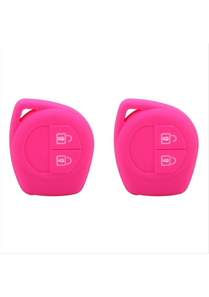 Suzuki Için 2x Silikon Araba Anahtar Kapağı Swift Grand Vitara Liana Celerio Jimny Key Case Keychain Alarmı Gül Kırmızı (Yurt Dışından)