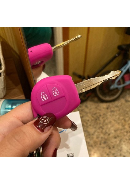 Suzuki Için 2x Silikon Araba Anahtar Kapağı Swift Grand Vitara Liana Celerio Jimny Key Case Keychain Alarmı Gül Kırmızı (Yurt Dışından) fırsatları