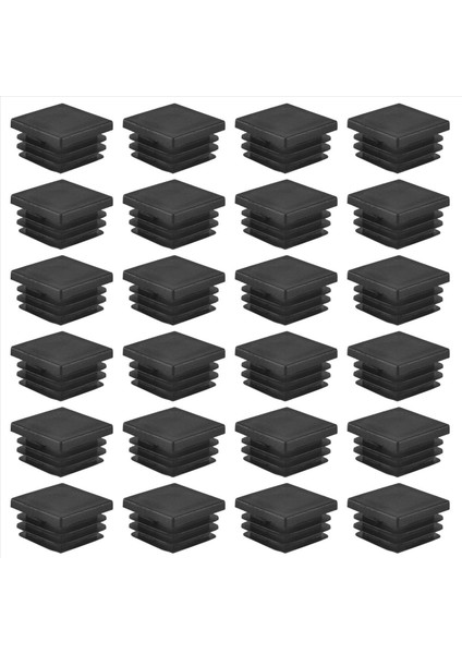 24 Adet 30MM x 30MM Plastik Yivli Kare Uç Kapaklar Tüp Siyah (Yurt Dışından) fiyatları