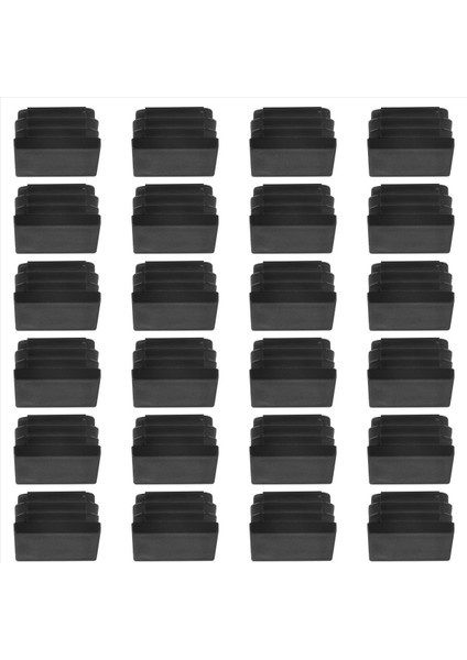 24 Adet 30MM x 30MM Plastik Yivli Kare Uç Kapaklar Tüp Siyah (Yurt Dışından) modelleri