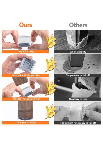 Kare Sandalye Bacak Kat Koruyucu Parke Zemin Mobilya Pedi Sandalye Bacak Mobilya Kaydırıcısı Sandalye Kat Koruyucu (Yurt Dışından) fiyatları