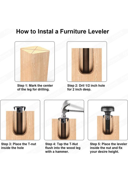 20PCS Mobilya Seviyeleri Ağır Hizmet Tipi Mobilya Tesviye Ayakları Ayarlanabilir Bacak Seviyeleri Dolaplar Için Tablolar (Yurt Dışından) fiyatları