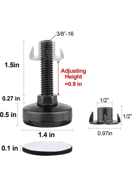 20PCS Mobilya Seviyeleri Ağır Hizmet Tipi Mobilya Tesviye Ayakları Ayarlanabilir Bacak Seviyeleri Dolaplar Için Tablolar (Yurt Dışından) fırsatları