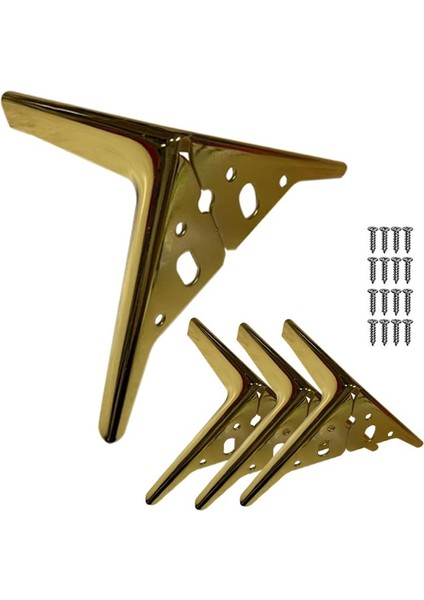 Dolap Metal Ayaklar Modern Mobilya Ayakları Kabine Kanepe Masa Sandalyesi Yatak Dresser Dolap Yükselticisi Değiştirme (Altın) (Yurt Dışından)