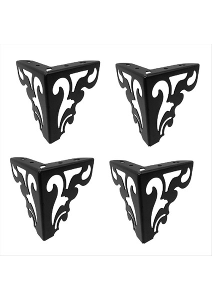 4pcs/set Metal Mobilya Bacakları Kanepe Sandalyesi Için Içi Boş Ayaklar Masa Dolabı Yatağı Diy Aksesuarları Açıklık Mobilya Ayakları Siyah (Yurt Dışından)