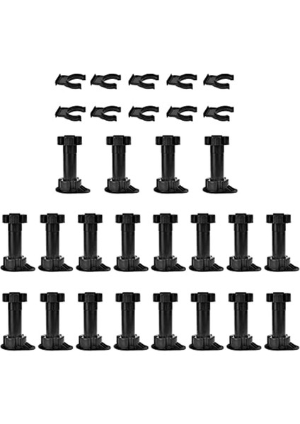 20PCS Mobilya Ayakları Ayarlanabilir Dolap Ayak Bacak Ünitesi Dolap Bacakları Mutfak Için Tekme Tahtası Klipsleri Banyo Dolabı (Yurt Dışından)