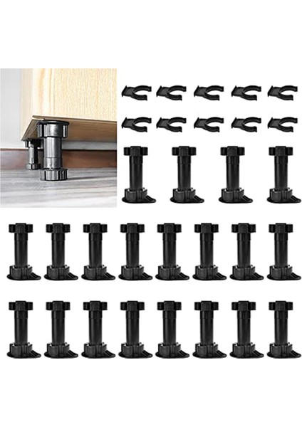 20PCS Mobilya Ayakları Ayarlanabilir Dolap Ayak Bacak Ünitesi Dolap Bacakları Mutfak Için Tekme Tahtası Klipsleri Banyo Dolabı (Yurt Dışından) modelleri