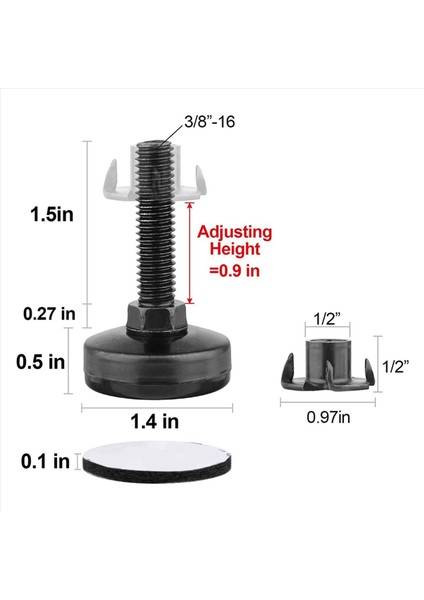 16PCS Mobilya Seviyeleri Ağır Hizmet Tipi Mobilya Tesviye Ayakları Ayarlanabilir Bacak Seviyeleri Dolaplar Için Tablolar (Yurt Dışından) fiyatları