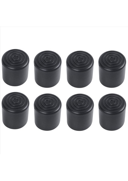 Kauçuk Mobilya Koltuk Değneği Tabure Sandalye Bacak Bahşiş Ped 8pcs Siyah (Yurt Dışından)