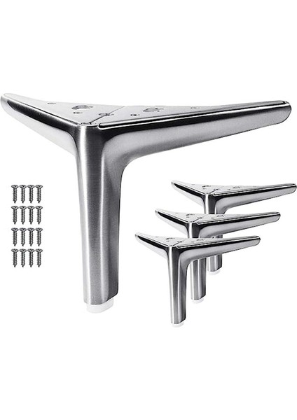 Dolap Metal Ayaklar Modern Mobilya Ayakları Kabine Kanepe Masa Sandalyesi Yatak Dresser Dolap Riser Yedek (Gümüş) (Yurt Dışından)