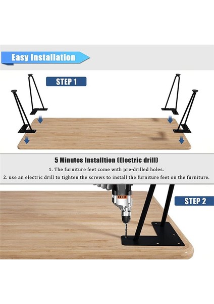 Saç Tokası Bacakları 8inch Masa Bacakları Komodin Kanepe Tezgahı Için Kauçuk Zemin Koruyucular Dahil (Yurt Dışından) indirimleri