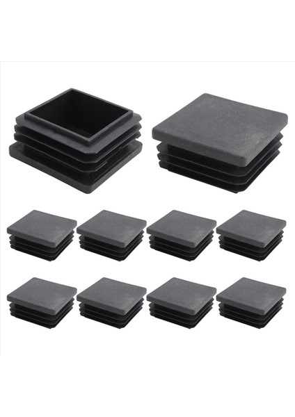 50 Pcs Aksesuarlar 10 Pcs Kare Kesme Uç Kapak Tüp Tüpü Ekler 38MM x 38MM ve 40 Pcs Kauçuk Kapak Tüpü 10MM (Yurt Dışından)