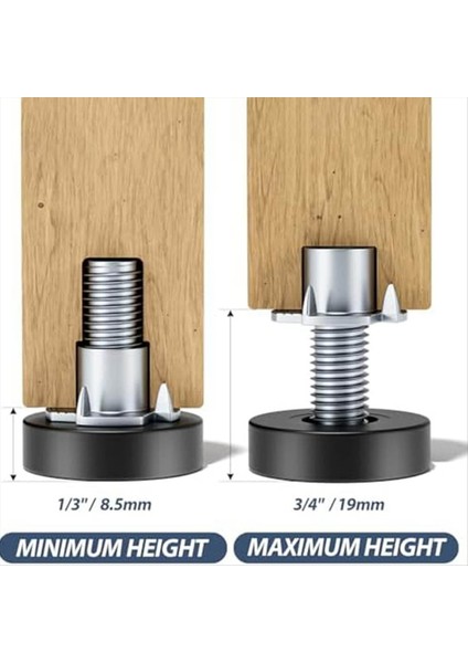 Mobilya Tespit Tespit Tespit Tesimleri 1/4in-20 Unc Iplik Ayarlanabilir Tessitler Bacak Tesvimi Tablo Ayakları Deak Için Vidalı (Yurt Dışından) fiyatları