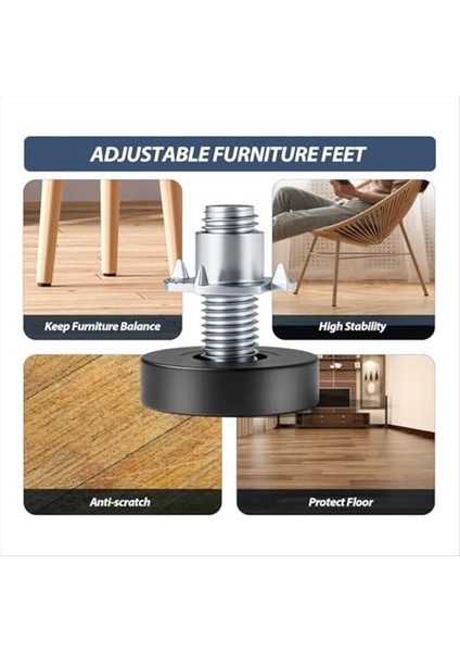 Mobilya Tespit Tespit Tespit Tesimleri 1/4in-20 Unc Iplik Ayarlanabilir Tessitler Bacak Tesvimi Tablo Ayakları Deak Için Vidalı (Yurt Dışından) indirimleri