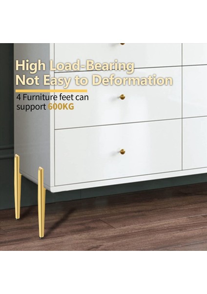 Mobilya Ayak Yüksekliği 19 5cm Altın Metal Masa Bacakları Maksimum Yük 600 kg Mobilya Bacakları Kanepe Ayak Dolabı Ayak 8pcs Altın (Yurt Dışından) indirimleri