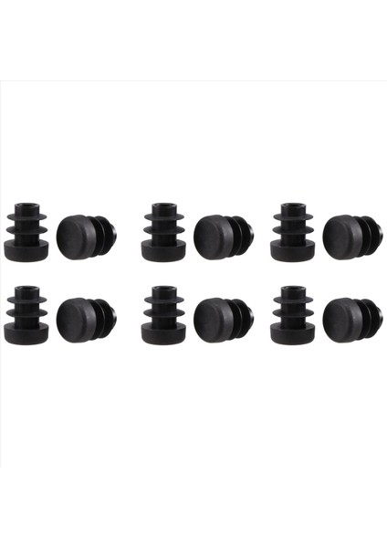 12 Adet Plastik 12MM Boru Ucu Blanking Kapaklar Bung Tüp Takma Fiş Yuvarlak Siyah (Yurt Dışından)