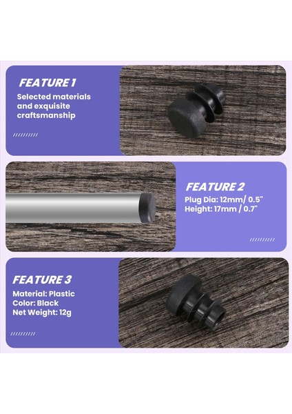 12 Adet Plastik 12MM Boru Ucu Blanking Kapaklar Bung Tüp Takma Fiş Yuvarlak Siyah (Yurt Dışından) fırsatları