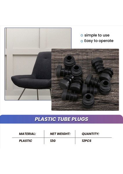 12 Adet Plastik 12MM Boru Ucu Blanking Kapaklar Bung Tüp Takma Fiş Yuvarlak Siyah (Yurt Dışından) indirimleri