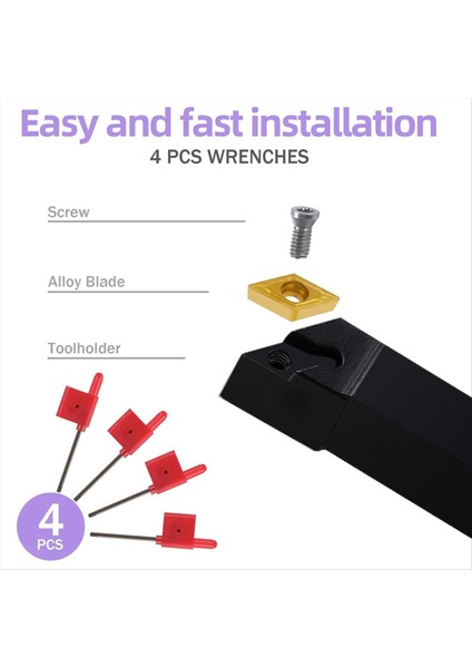 Dizinlenebilir Torna Dönüş Aracı 1/2inch Shank 14PCS Kit-4pcs Metal Torna Araçları Tutucu 10PCS DCMT21 51 Karbür Ekleme (Yurt Dışından) modelleri