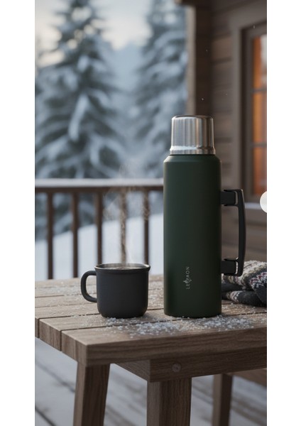 1.5 L Paslanmaz Çelik Termos Katlanır Kulp Sızdırmaz 24 Saat Sıcak 48 Saat Soğuk Bpa Free