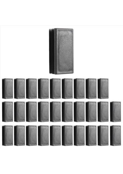 Plastik Dikdörtgen Blankalı Uç Tüp Kapakları Ekler 25X50MM 30 Pcs Siyah (Yurt Dışından)