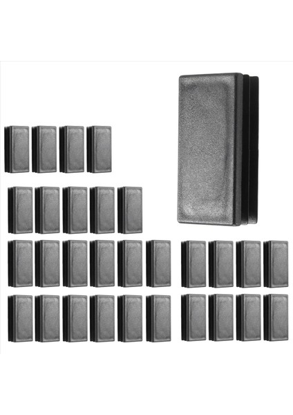 Plastik Dikdörtgen Blankalı Uç Tüp Kapakları Ekler 25X50MM 30 Pcs Siyah (Yurt Dışından) modelleri