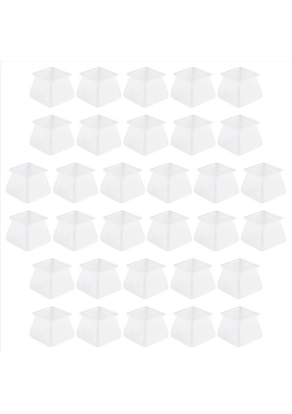 32PCS Mobilya Silikon Koruma Kapağı - Kare Silikon Sandalye Bacak Zemin Koruyucular - Sandalye Bacak Kapakları Mobilya Masa Ayakları Kapağı - Çizikleri ve Gürültüyü Önler (Yurt Dışından)