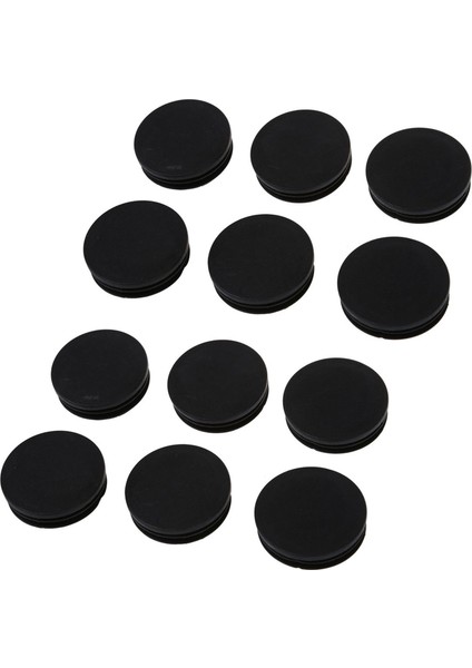 18 x Siyah Plastik 50MM Çapında Yuvarlak Tüp Takma Kapaklar Kapakları (Yurt Dışından)
