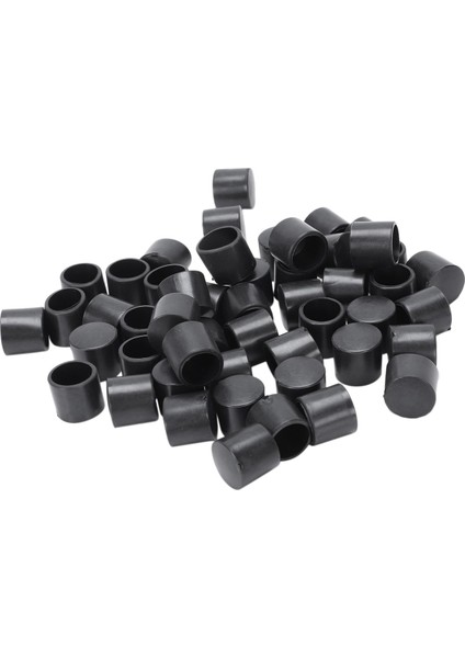 50 Adet Siyah Kauçuk Pvc Esnek Yuvarlak Uç Kapak Yuvarlak 12MM Ayak Kapağı (Yurt Dışından)