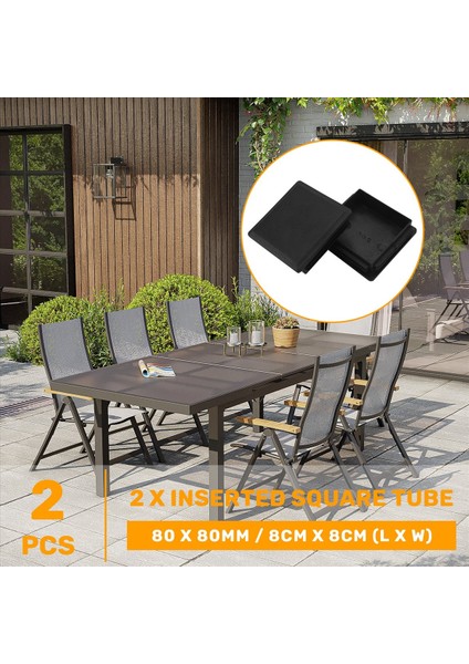 80MM x 80MM Kare Plastik Kapaklar Boru Tüpü Ekler Uç 2 Parçalar (Yurt Dışından) fırsatları