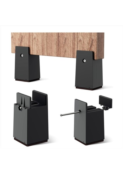 Yatak Yükselticileri 4 Inç Ayarlanabilir Masa Yükseltici Bloklar Vidalı Kelepçe 4 Paket Ağır Hizmet Sandalye Yükselticileri 0-2 Inç Genişliklere Uyuyor (Yurt Dışından) modelleri