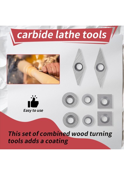 8pcs Dönüşler Kesme Aletleri Karbür Kesiciler Ahşap Torna Dönüş Araçları Için Ayarlanmış - Yarıçap Keskin Nokta A (Yurt Dışından) indirimleri