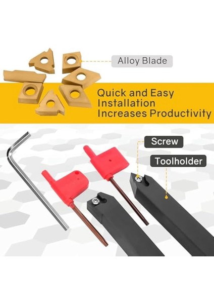 Torna Dönüş Aracı 5/16INCH 8mm-Shank 7pcs Torna Alet Tutucu Dönüş Için Dönme Ipliği 14 Pcs Karbür ile Sıkıcı (Yurt Dışından) fırsatları