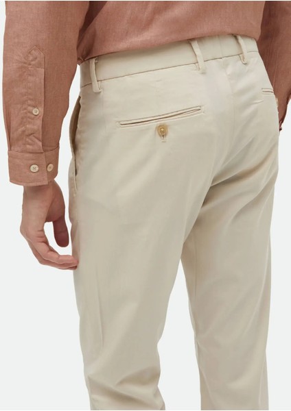 Ekru Düz Dokuma Regular Fit Casual Pantolon fırsatları