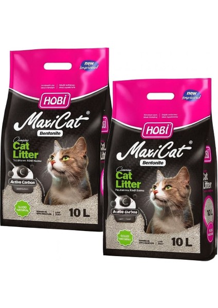 2X10LT Aktif Karbonlu Hijyenik Kedi Kumu 20 Lt