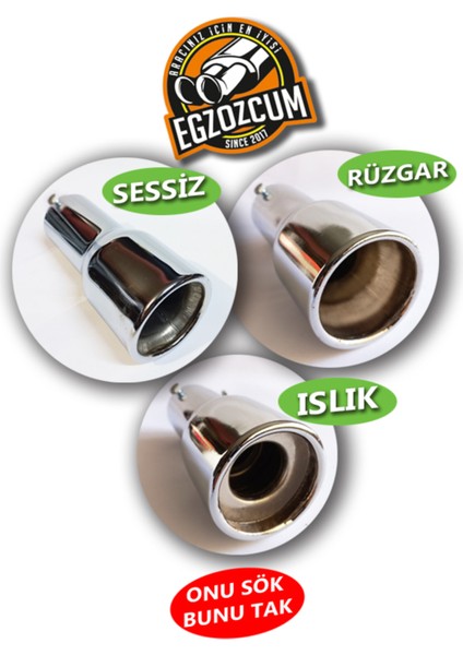 3 Lü Vidalı Nikelaj 51 Mm. Uç Takımı Sessiz/rüzgar Sesli/ıslık Sesli Sök-Tak