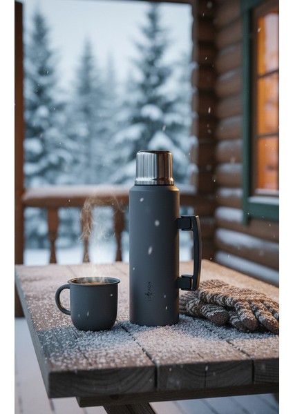 1.5 L Paslanmaz Çelik Termos Katlanır Kulp Sızdırmaz 24 Saat Sıcak 48 Saat Soğuk Bpa Free